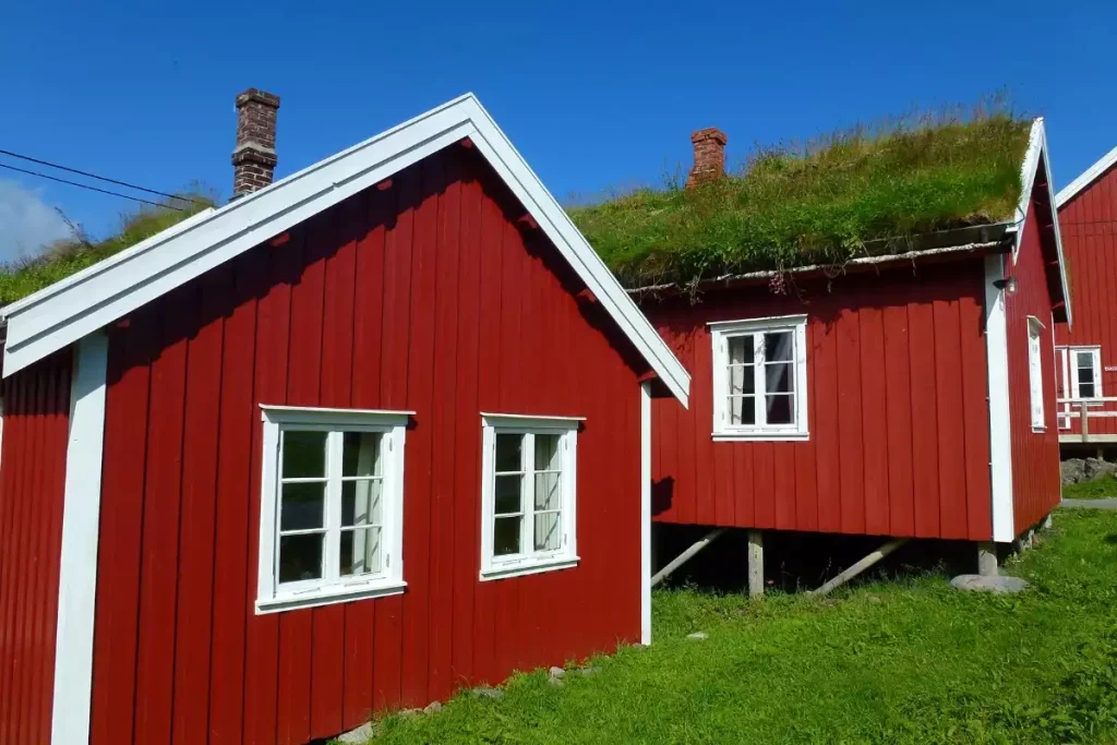 maison en bois rond scandinave​